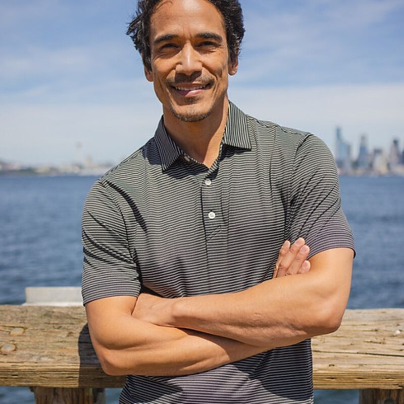 Cutter & Buck Forge Eco Fine Line Stripe Stretch  Recycled Mens Polo Thumbnail