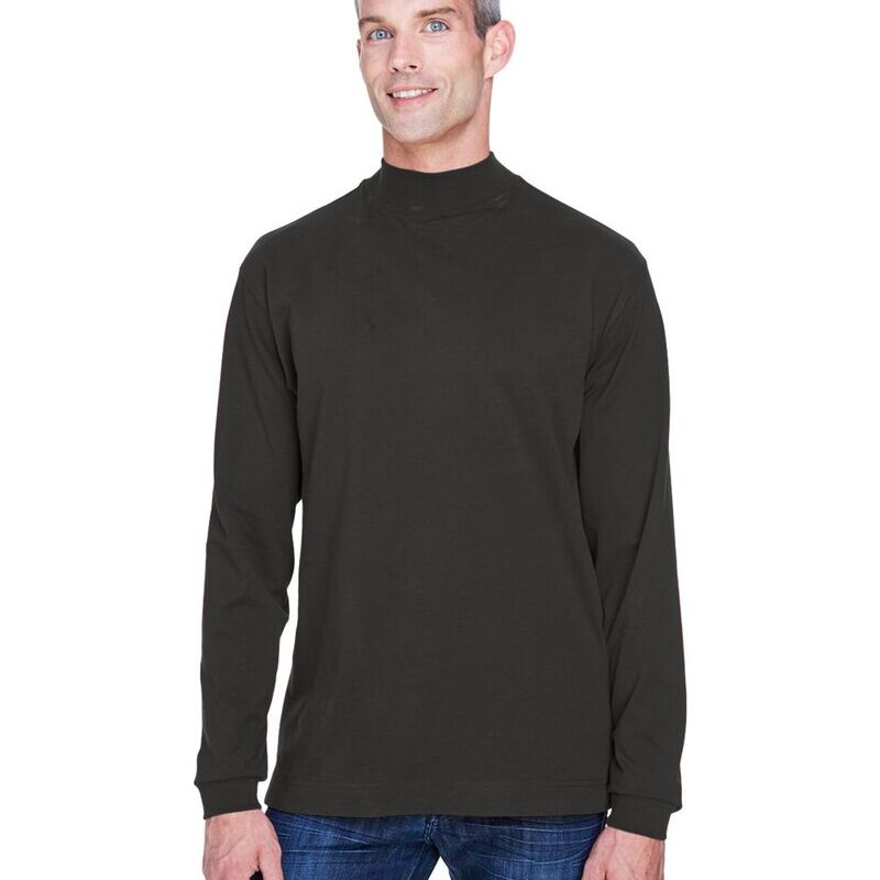 Unisex Sueded Jersey Mock Neck T-Shirt Thumbnail