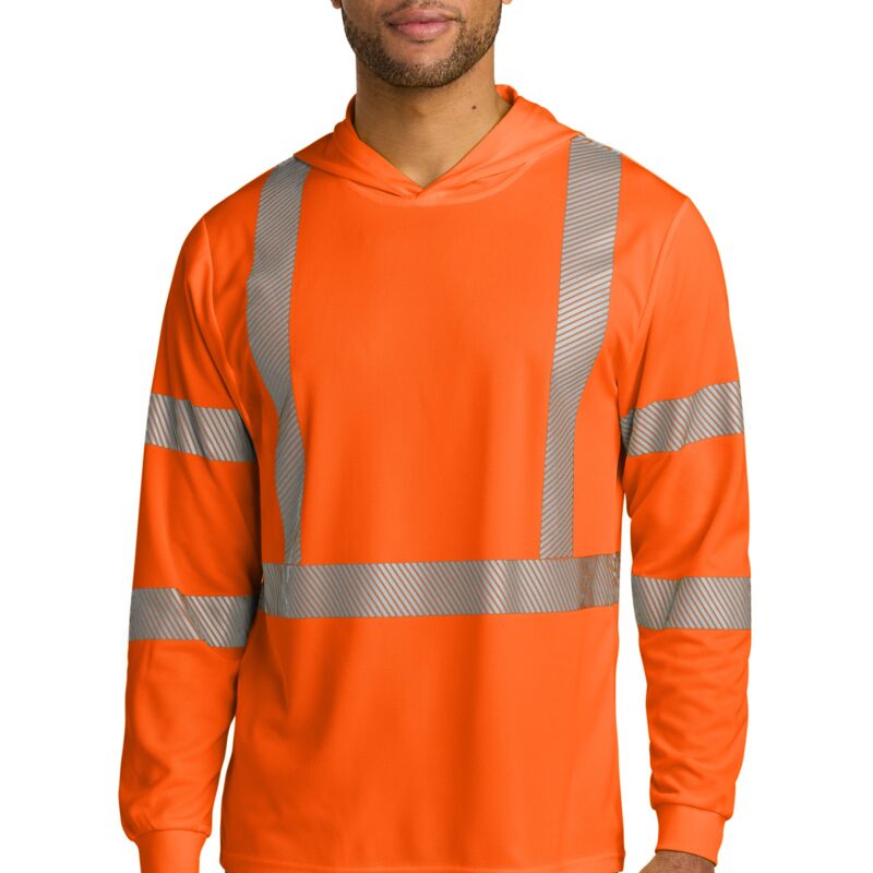 Ansi 107 Class 3 Long Sleeve Segmented Tape Hooded Tee Thumbnail